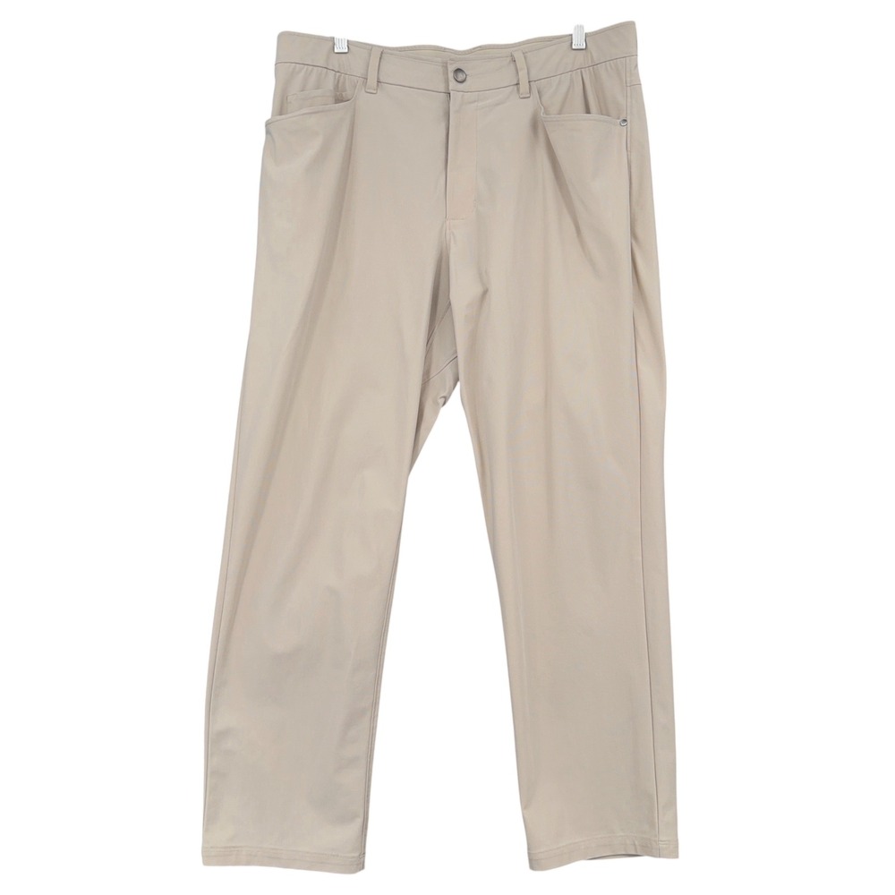 CRZ YOGA Golf Pants Mens 36W Polyester Khaki 5-Pocket‎ Performance Trousers